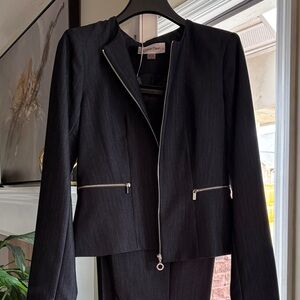 Calvin Klein Women's Black Blazer with Zipper Accents